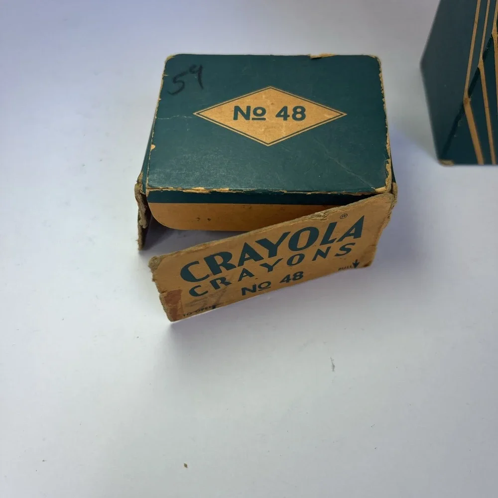 VTG Crayola Rubens No 48 Prewar Box Rare Retired Colors Prussian Blue Flesh Etc